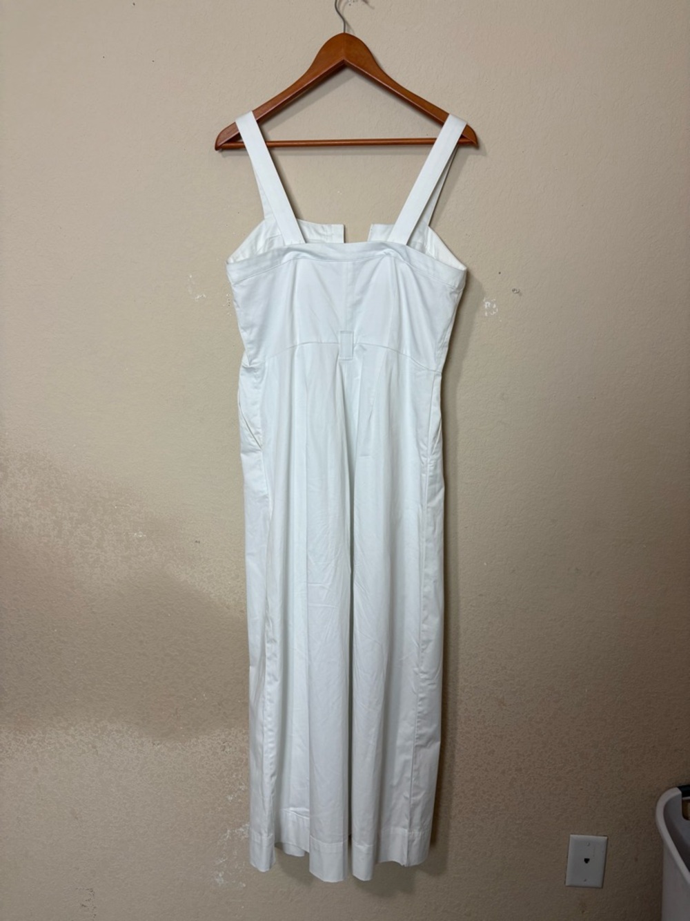 Banana Republic White Sleeveless Cotton Wideleg Cotton blend Jumpsuit Size 8 - Picture 10 of 16